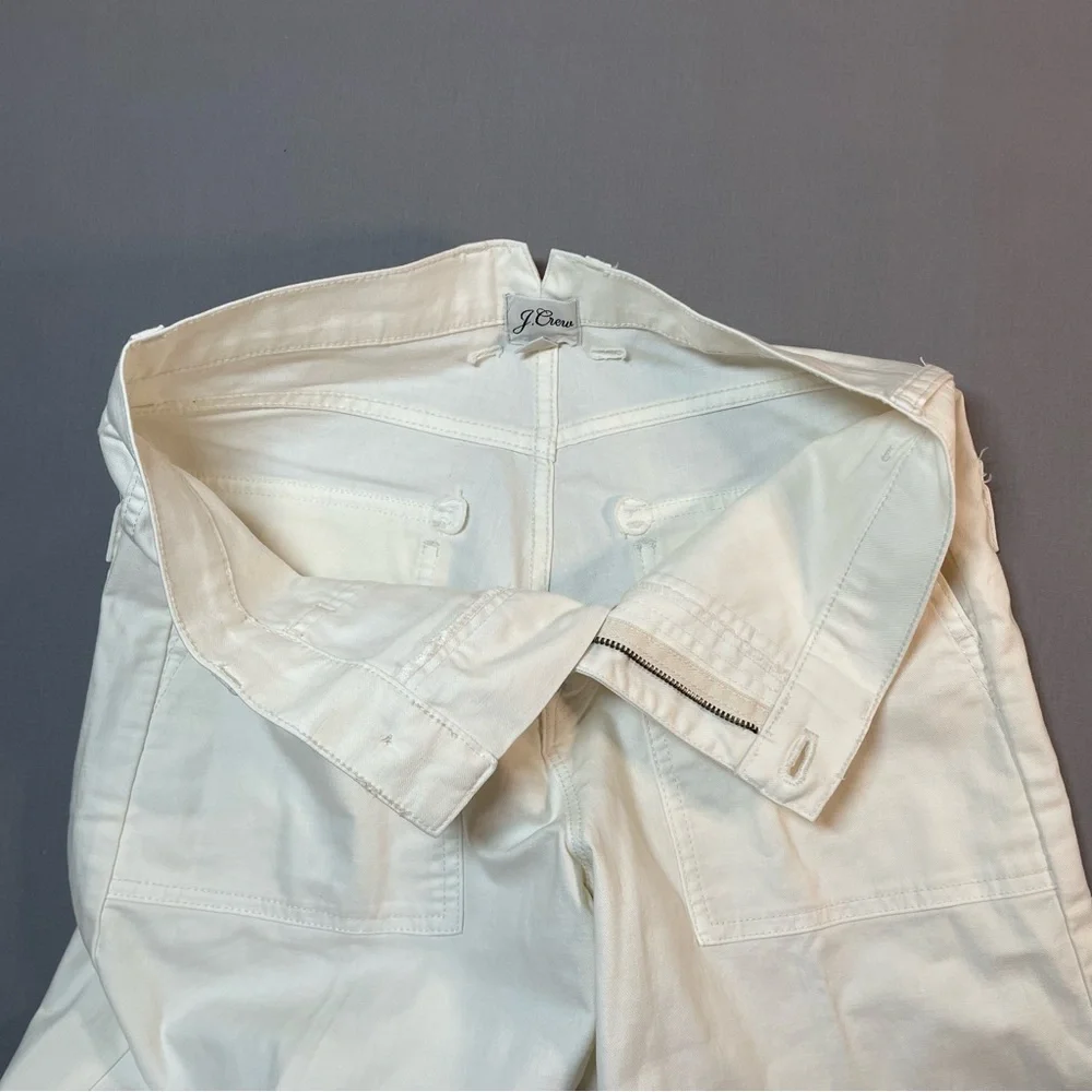 J Crew Chino Twill Garment-Dyed Cargo Pant; Cotton/Linen Blend - Womens 26